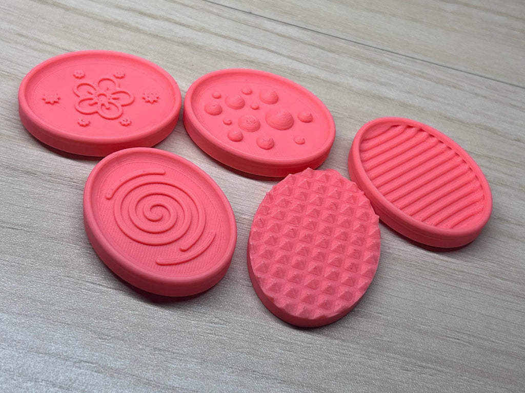 Set of 5 Textured 3D Printed Worry Stones