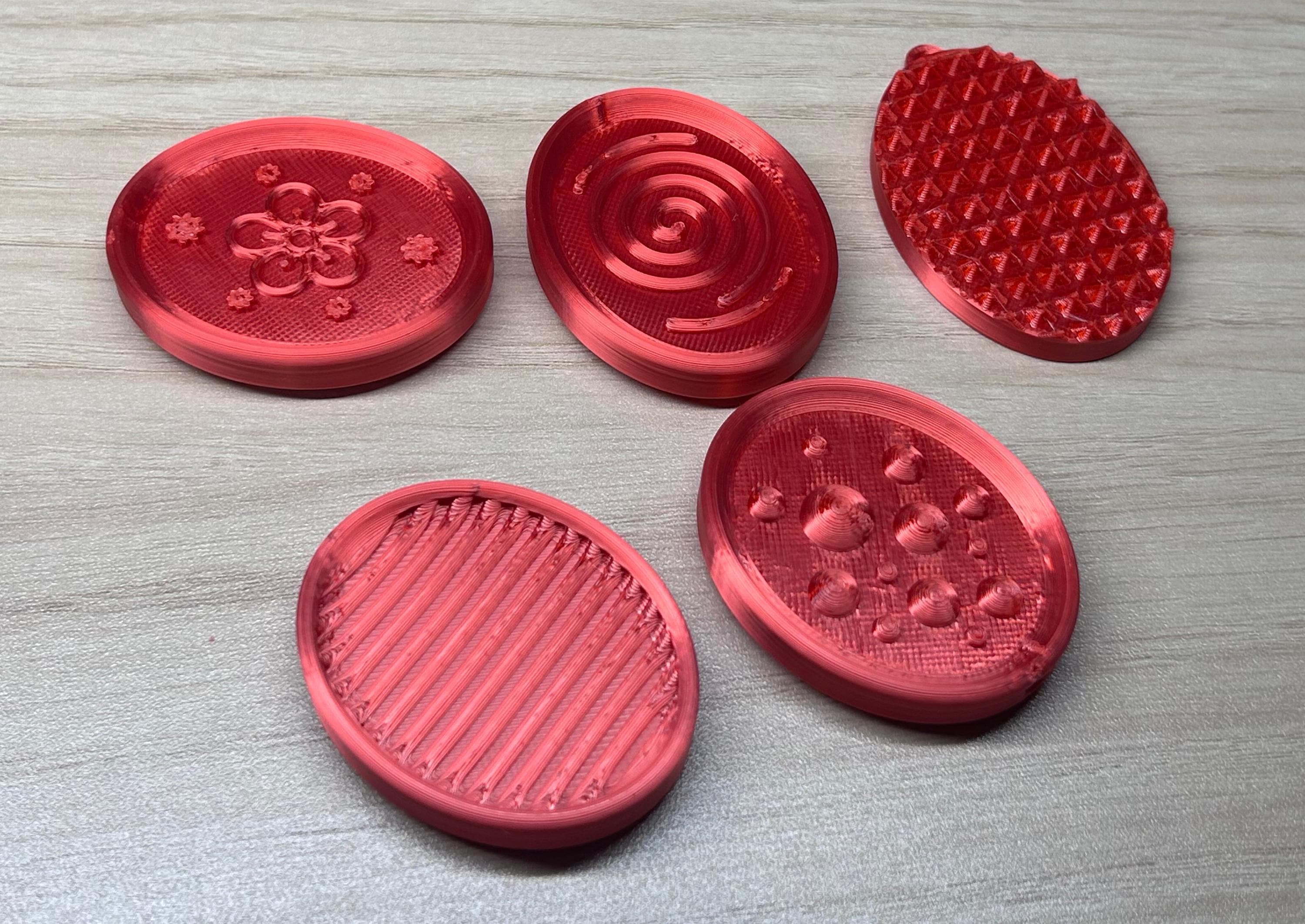 Set of 5 Textured 3D Printed Worry Stones