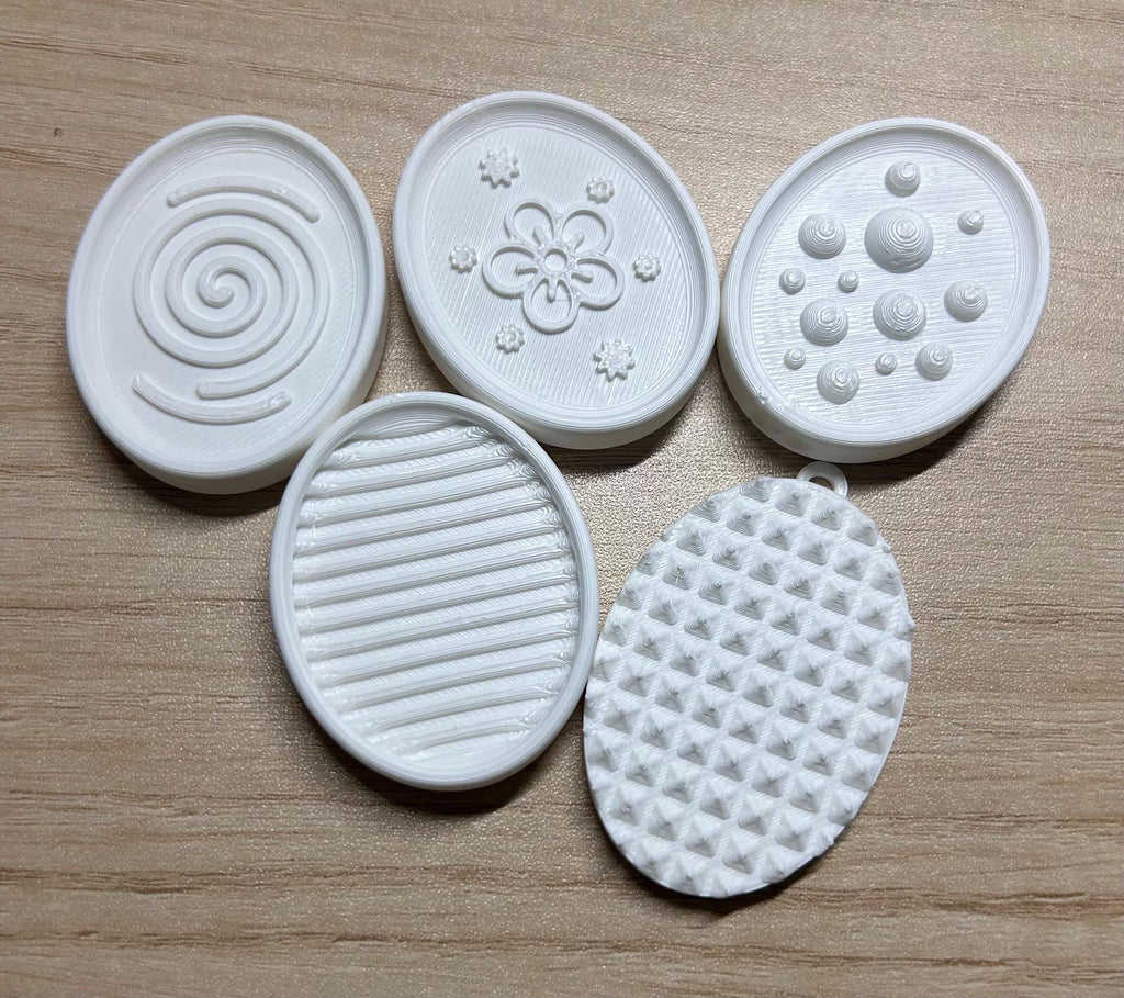 Set of 5 Textured 3D Printed Worry Stones