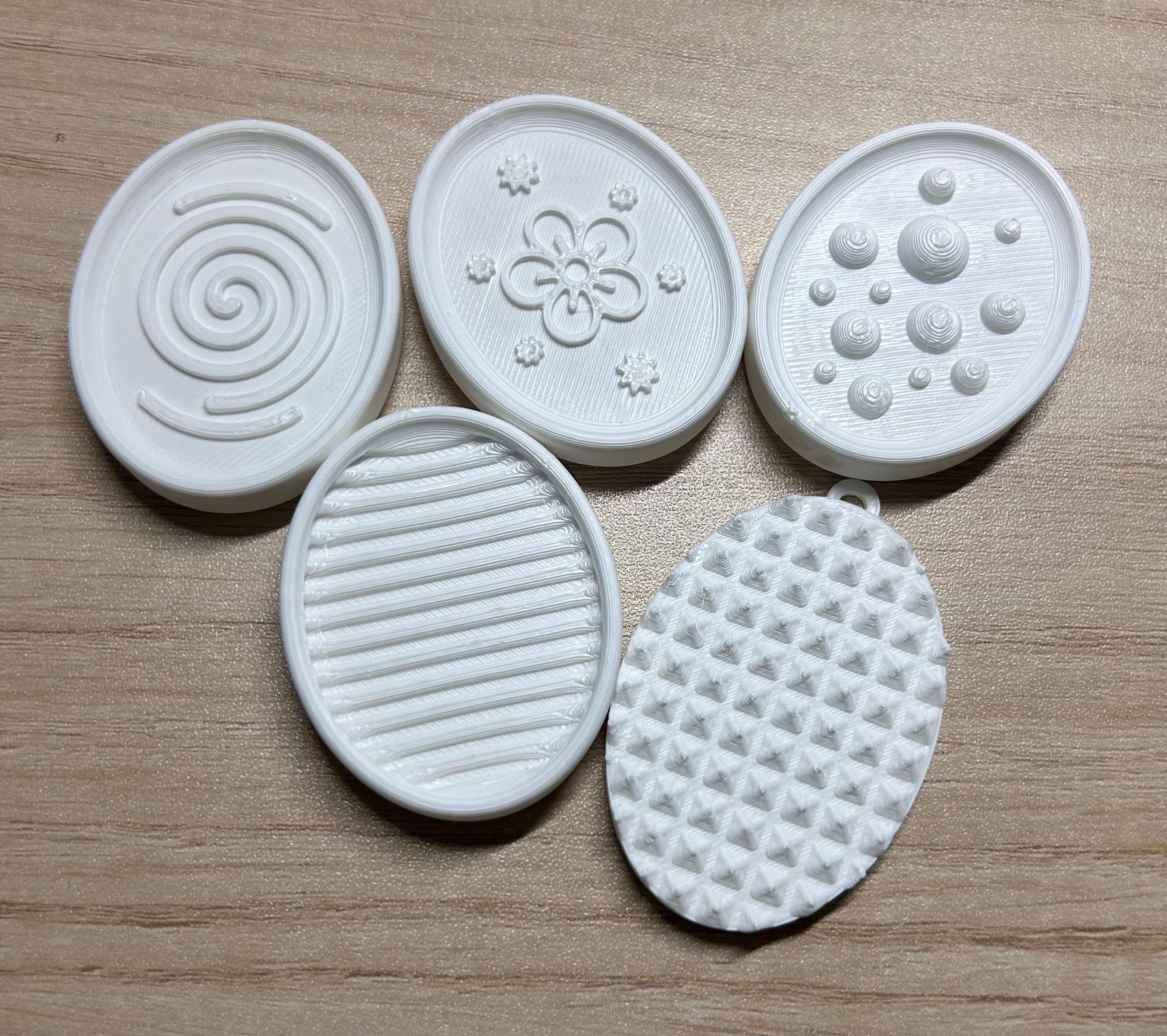 Set of 5 Textured 3D Printed Worry Stones