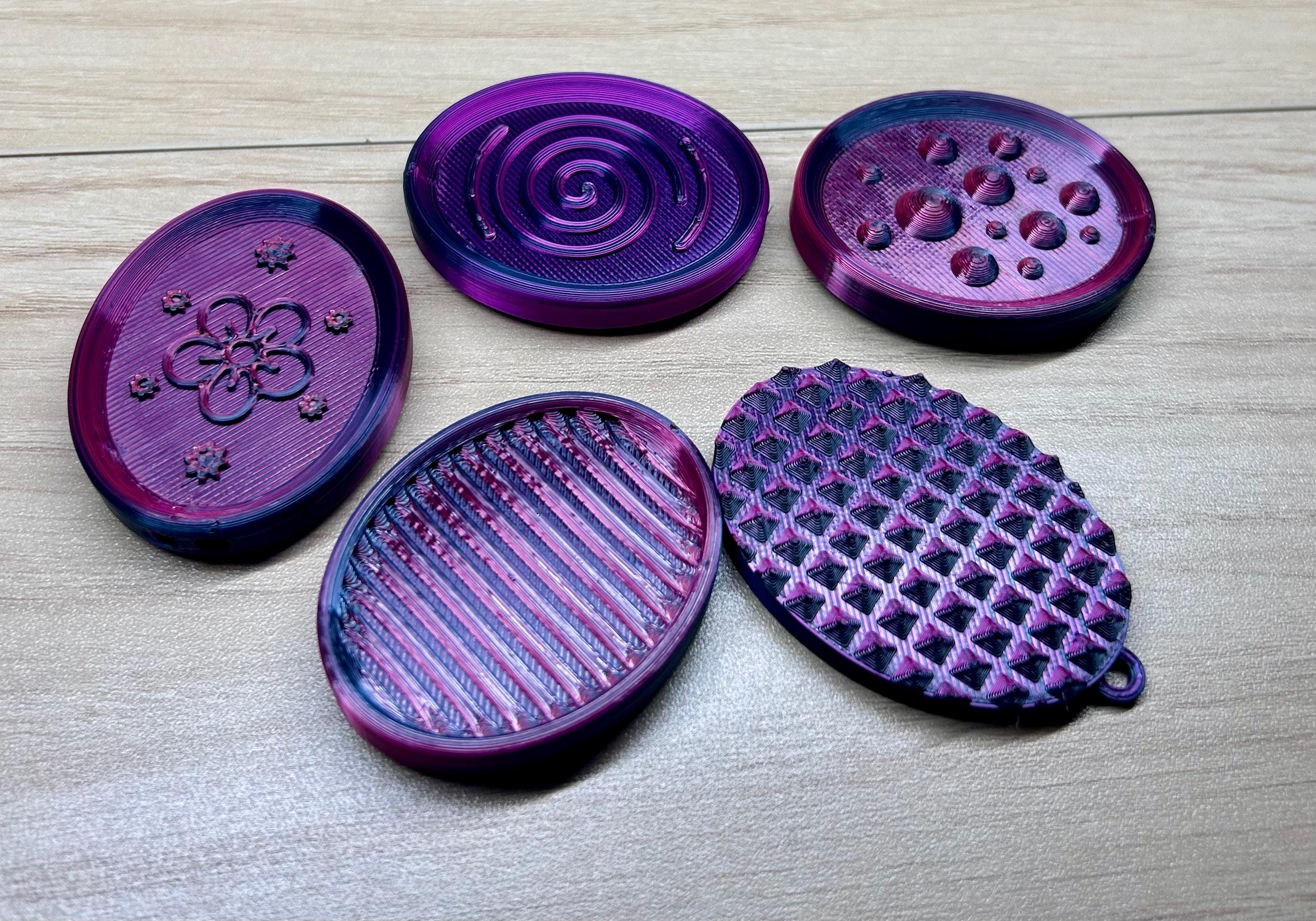 Set of 5 Textured 3D Printed Worry Stones